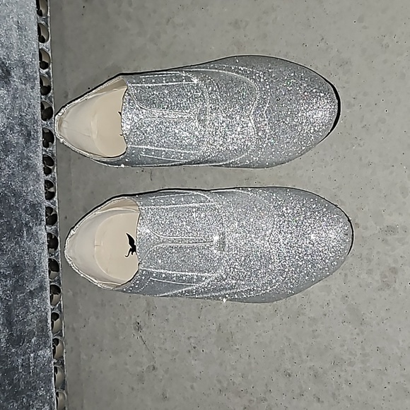 New! Silver Glitter Sparkly Oxford Pointed Toe Slip On size 6 - Picture 1 of 6